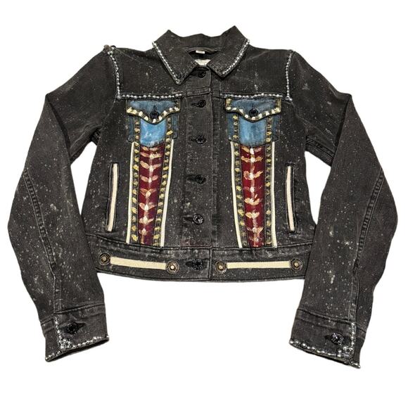 Levi’s Embellished Beaded Denim Jacket by Evelyn Taylor 1/1 jacket size small - Picture 2 of 13